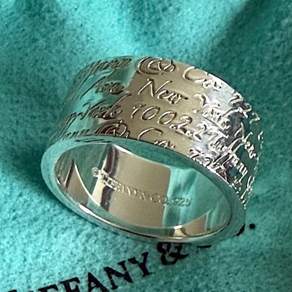 🩵8 1/2 Tiffany & Co. Wide Notes 727 Fifth Ave New York Ring Band - RETIRED RING - Picture 3 of 14